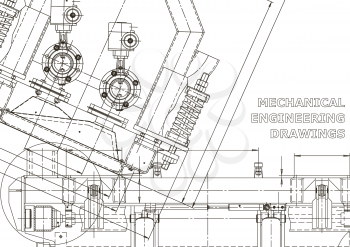 Mechanical instrument making. Technical illustration. Vector engineering drawings. Technical abstract backgrounds
