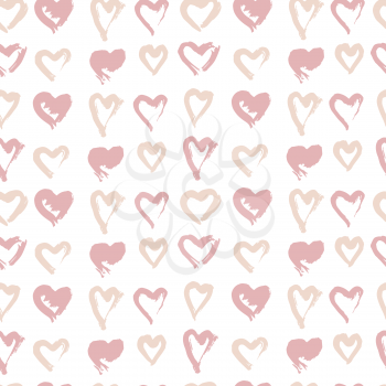 Seamless pattern. Hand drawing. Acrylic paints, brushes. Background for your creativity. Modern background. Heart. Valentine's Day