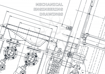 Sketch. Vector engineering illustration. Computer aided design systems. Instrument-making drawings. Mechanical engineering drawing. Technical illustrations, backgrounds. Blueprint