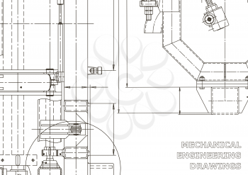 Technical abstract backgrounds. Mechanical instrument making. Technical illustration. Blueprint, cover