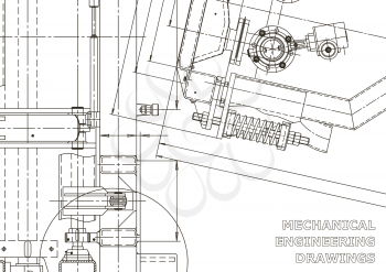 Technical abstract backgrounds. Mechanical instrument making. Technical illustration. Blueprint, cover banner Vector