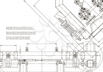 Technical abstract backgrounds. Vector engineering drawings. Mechanical instrument making. Technical illustration
