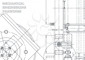 Vector engineering illustration. Instrument-making drawings. Mechanical. Computer aided design system