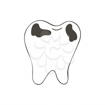 Contour Medical icon. Isolated. Vector illustration in hand draw style. Medical instrument. Sore tooth. Caries