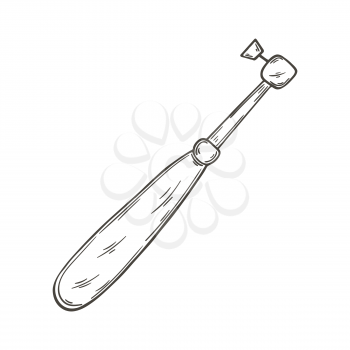 Contour Medical icon. Vector illustration in hand draw style. Image isolated on white background. Medical instrument. Device for polishing teeth