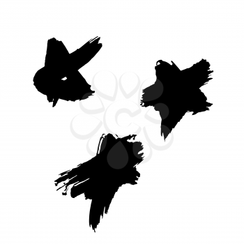 Hand drawing paint, brush drawing. Isolated on a white background. Doodle grunge style icon. Star Icon Set