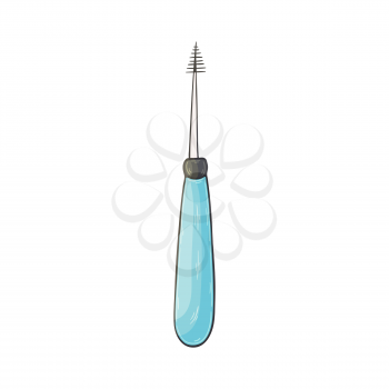 Medical icon. Vector illustration in hand draw style. Image isolated on white background. Medical instrument. Dental brush