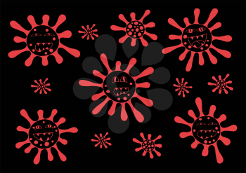 Outbreak coronavirus. Vector of viruses on white background. Bacteria, virus. Coronavirus