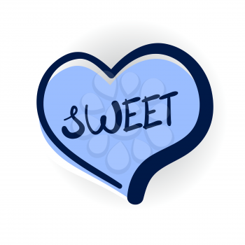sweet, love, honey lettering, cartoon exclusive font label tag expression, sounds illustration with shadow. Comic text sound effects. Vector bubble icon speech phrase. Comics book balloon