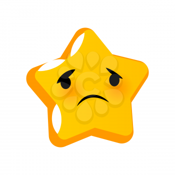 Emotional pitiful faces star smiles. Vector illustration smile icon. Face emoji yellow icon. Smile cute funny emotion face isolated background. Feelings, expression for message, sms.