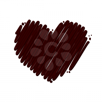 Heart chocolate splash vector illustration. Banner love hot chocolate dessert. Tasty trendy picture.  Realistic drop shape splat.