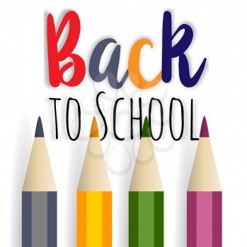 background image for students welcome back to the school. School supplies multicolored pencil. Positive impression 