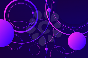 Hipster landing page design. 3d in dark violet neon colors wallpaper. Line ball primitive figure diagonal liquid design. Music illusion violet abstract fractal. Plastic isometric geometry