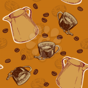 vector coffee seamless pattern