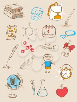 Set of  vector school doodles