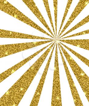 Abstract shining vector background with golden rays