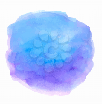 Hand drawn abstract violet and blue vector watercolor texture on a white background