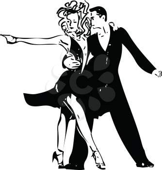 Abstract drawing of Latino Dancing couple vector illustration