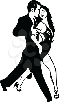 Abstract drawing of Latino Dancing couple vector illustration