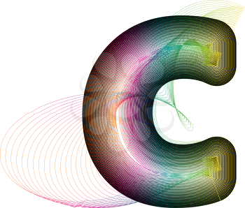 Abstract colorful Letter C. Vector Illustration