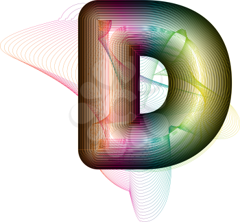 Abstract colorful Letter D. Vector Illustration