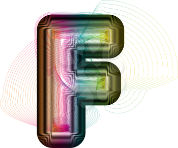 Abstract colorful Letter F. Vector Illustration