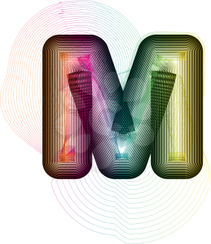 Abstract colorful Letter M. Vector Illustration