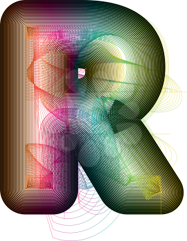 Abstract colorful Letter R. Vector Illustration