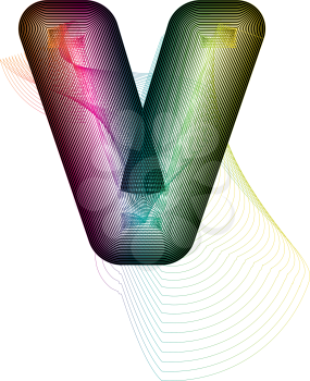 Abstract colorful Letter V. Vector Illustration