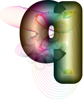 Abstract colorful Letter q. Vector Illustration