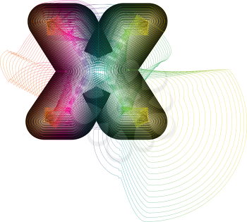 Abstract colorful Letter x. Vector Illustration