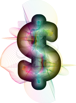 Abstract colorful Dollar sign
