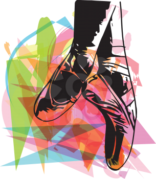 Abstract ballet pointe shoes vector illustration