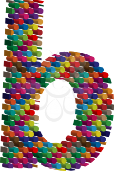 Colorful three-dimensional font letter b