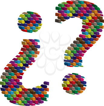 Colorful three-dimensional symbol