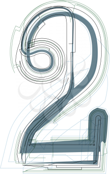 Vector Illustration of Abstract Number 2