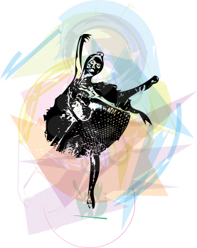 abstract sketch of beautiful ballerina