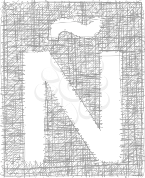 Freehand Typography Letter Ñ