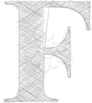 Freehand Typography Letter F