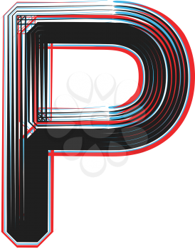 Font illustration letter P