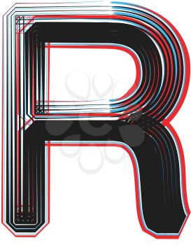Font illustration letter R