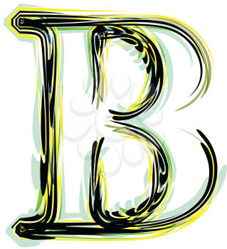 font illustration letter B