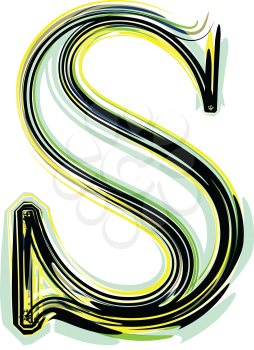 font illustration letter S