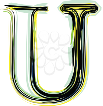 font illustration letter U