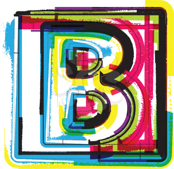 Colorful Grunge Font LETTER B