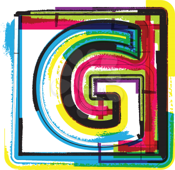 Colorful Grunge Font LETTER G
