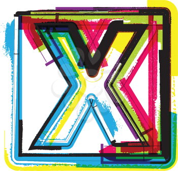 Colorful Grunge Font LETTER X
