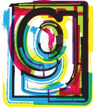 Colorful Grunge Font LETTER g