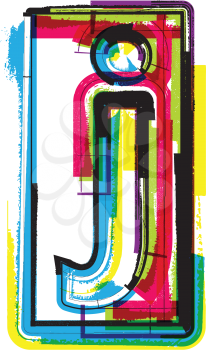 Colorful Grunge Font LETTER j