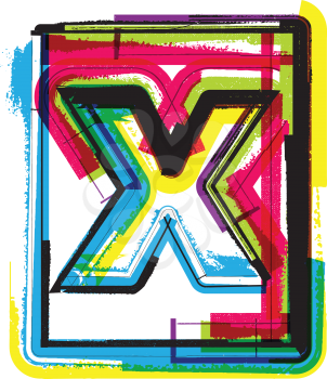 Colorful Grunge Font LETTER x